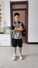 諾佳微淇男童夏裝套裝2025新款男孩中大兒童夏季短袖POLO衫運(yùn)動帥氣時(shí)髦潮 灰色 150 碼 曬單實(shí)拍圖
