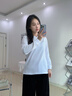NAOTIEA納奧蒂爾小帆船白色翻領(lǐng)長(cháng)袖T恤女裝2025春秋新款純棉大碼POLO衫白色L （建議95-105斤） 曬單實(shí)拍圖