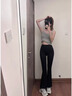 佐敘高腰喇叭褲女春夏季百搭顯瘦松緊腰馬蹄褲垂感彈力休閑黑色微喇褲 黑色 當/次日達 M 建議95-105斤 曬單實拍圖