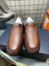 老人頭2025年夏季新款透氣洞洞皮鞋真皮軟底軟面休閑高檔手工一腳蹬皮鞋 棕色 （高品質(zhì)頭層牛皮） 41 曬單實(shí)拍圖
