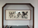 摩馬藝品馬到成功國畫(huà)中式客廳裝飾畫(huà)辦公室掛畫(huà)沙發(fā)背景畫(huà)徐悲鴻八駿圖 黑色經(jīng)典實(shí)木畫(huà)框 70x165 曬單實(shí)拍圖