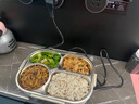 哲初德國免注水電熱飯盒上班族熱飯神器家用車載帶飯便當(dāng)盒可加熱飯盒 1L 【米色】電熱飯盒（四格） 升級免注水家用車載兩用 曬單實拍圖