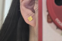 周六福（ZLF）  黃金耳飾女款足金無(wú)極金幾何棱形耳釘簡(jiǎn) 計價(jià) 1.18g 曬單實(shí)拍圖