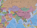 【英文版】世界地圖掛圖 Map of the World 尺寸1.1米*0.8米 無拼縫 正啞背 曬單實拍圖