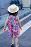 迪士尼女童吊帶連衣裙夏季2024新款兒童背心裙棉布洋氣寶寶碎花公主裙子 綠色 120 曬單實(shí)拍圖