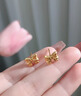 中國黃金（CHINA GOLD）黃金耳釘女士足金蝴蝶結(jié)耳釘純金新年七夕情人節(jié)禮物送女友老婆 足金蝴蝶結(jié)耳釘約0.8g 曬單實(shí)拍圖