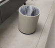 AODO垃圾桶客廳臥室衛(wèi)生間廚房大號酒店辦公室大容量無蓋桶圓形小號桶 14L【奶油灰】圓形雙層金屬烤漆 曬單實拍圖