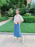 迪士尼（Disney）女童牛仔裙2025夏季新款兒童百搭中長(cháng)裙女孩洋氣夏款休閑半身裙子 熱售藍色 120 身高110-120cm年齡6-7歲 曬單實(shí)拍圖