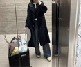 水云間·SHUI YUN JIAN女裝 翻領紐扣設計時尚寬松簡約長袖連衣裙2025春季新款 深咖 L 曬單實拍圖