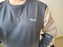 JEEP SPIRIT吉普衛(wèi)衣男春秋季圓領(lǐng)長袖T恤打底衫休閑商務(wù)男裝 灰藍(lán) XL 曬單實拍圖