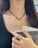 中國黃金（CHINA GOLD）黃金盤龍柱項鏈男女款立體足金生肖吊墜情人節(jié)生日禮物送女友愛人 盤龍柱項鏈【黑繩】 曬單實拍圖