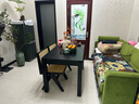 尚溪實(shí)木家具黑色實(shí)木餐桌中古風(fēng)大板桌簡(jiǎn)約意式家用餐桌椅組合原木120*75*75木板3CM 松木 曬單實(shí)拍圖