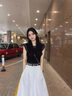 艾珠兒（Aizhuer）連衣裙2025夏裝穿搭配一整套韓系小個(gè)子初戀顯瘦別致絕美套裝裙子 上衣+裙子 M 曬單實(shí)拍圖