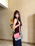 JumpFromPaper嘻嘻包mini款二次元斜挎通勤單肩包JFP送女友情人節七夕生日禮物 西瓜紅 曬單實(shí)拍圖