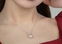 京潤珍珠項鏈女925銀新荷淡水珍珠吊墜粉紫色單顆新年禮物送女友 曬單實(shí)拍圖