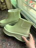 佰妮珂英倫風(fēng)厚底短筒雨鞋女新款水鞋女防水防滑內增高純色四季可穿膠鞋 綠色 37 曬單實(shí)拍圖