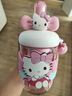 Hello Kitty三麗鷗兒童直飲高顏值塑料水杯雙飲口可愛吸管杯帶茶倉 啵啵太空吸管杯】650ML粉凱蒂貓 曬單實拍圖