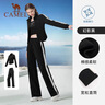 駱駝（CAMEL）立領(lǐng)健身女裝撞色修身兩件套運動服 Y24CAWL6620 幻影黑 XL 曬單實拍圖