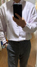 FULL MONTY男士長(cháng)袖襯衫淺綠色尖領(lǐng)天絲商務(wù)休閑寬松襯衣25年春夏 丁香紫色2392 L 曬單實(shí)拍圖