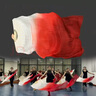 隨燦舞蹈扇加長(zhǎng)防真絲廣場(chǎng)舞秧歌長(zhǎng)稠扇大紅色演出扇萬(wàn)疆跳舞道具扇子 13骨1.5米【白紅漸變右手款】 曬單實(shí)拍圖