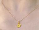 中國黃金（CHINA GOLD）三生有幸黃金項鏈女款足金銀杏葉吊墜情人節(jié)生日禮物送女友媽媽 【今/次日達】三生有杏吊墜+S925鏈 約0.3g 曬單實拍圖