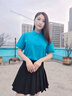 萬嘉宜萊短袖純棉POLO衫女工作服定制夏裝幼兒園老師園服大碼翻領(lǐng)t恤印字 【長絨棉下擺開叉】淺紫 XL 曬單實拍圖