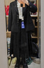 伯德小姐教資面試西服套裝女職業(yè)正裝考公氣質(zhì)通勤小個(gè)子西裝外套 DX164 黑色西裝+百褶裙 XL 適合120-130斤可穿 曬單實(shí)拍圖