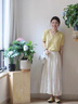 唐菓蜜小香風(fēng)連衣裙女2025夏季新款女裝韓版時尚百搭氣質(zhì)甜美風(fēng)套裝裙子 黃色上衣+米白裙子 M 曬單實拍圖