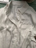 曼系（meonsill）夏季睡衣女薄款蕾絲性感白色襯衫家居服寬松開(kāi)衫冰絲短褲長(cháng)袖套裝 D33260 兩件套 M 曬單實(shí)拍圖