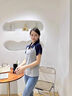 clotho Rennie品牌女裝短袖T恤女2025夏季新款韓版簡約polo領(lǐng)撞色拼接休閑上衣 灰色 M 曬單實(shí)拍圖