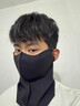雪倫朵防曬面罩男防紫外線臉基尼夏季透氣冰絲全臉騎行面罩口罩一體護頸 曜石黑 曬單實拍圖