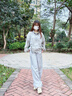MOLY VIVI風(fēng)行網(wǎng)紗防曬褲女夏季冰絲透氣運動(dòng)休閑褲防紫外線(xiàn)小個(gè)子魔力薇薇 月影灰 M 曬單實(shí)拍圖