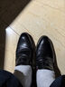 高哥內(nèi)增高男鞋6.5cm男士商務(wù)正裝休閑內(nèi)增高鞋摔紋牛皮英倫牛皮鞋子 黑色ZA0619997 38 曬單實拍圖