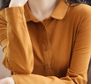LOVER RUCCI法國長袖t恤女絲光棉2025秋冬新款Polo領(lǐng)上衣純棉長袖開衫女 愛馬橙 XL 曬單實(shí)拍圖