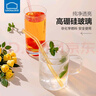 樂扣樂扣（LOCK&LOCK）玻璃吸管套裝非一次性耐熱透明成人孕婦奶茶果汁彩色加粗吸管 湖綠彎管-單支+吸管刷 曬單實(shí)拍圖