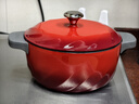 大松（TOSOT）格力鑄鐵琺瑯鍋無(wú)涂層燉鍋雙耳湯鍋砂鍋微壓明火電磁爐永不變色 黛紅24cm3.8L 曬單實(shí)拍圖