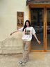 LEEREDPOI短袖男生夏季t恤新款美式夏天潮牌半袖寬松情侶純棉上衣體恤男款 白色 L (120-140斤) 曬單實(shí)拍圖