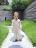 湯尼倍兒嬰兒連體衣服夏季七分袖空調(diào)服新生兒純棉爬服男女寶寶外出哈衣 卡其色 /可愛小狗 90cm 曬單實(shí)拍圖