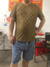 羅蒙輕奢冰絲短袖t恤男士純色花紋衫歐貨新款休閑涼感圓領(lǐng)短袖上衣男 6659白色 XL 約130-145斤 曬單實拍圖
