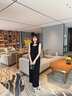clotho Rennie品牌女裝韓版連衣裙女2025夏季新款簡約氣質(zhì)寬松遮肉顯瘦背心裙 黑色 XL 曬單實拍圖