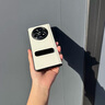 RNX適用oppofindn5新品手機殼OPPOFindN5鏡頭全包保護套折疊屏防摔邊框真皮后蓋簡約外殼自帶旋轉支架 阿塔卡白【鉸鏈旋轉支架款+高清前蓋】鏡頭大孔 OPPO Find N5 曬單實拍圖