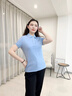 NAOTIEA納奧蒂爾小帆船短袖T恤POLO衫女裝2025夏季新款大碼寬松純棉上衣 迷霧藍(lán) 4XL （建議140-150斤） 曬單實(shí)拍圖