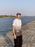 安初夏漸變色冰絲短袖t恤男士休閑運動套裝夏季韓版一整套時尚衣服男裝 漸變白色+黑色國潮短褲 XL 【推薦120-140斤】 曬單實拍圖