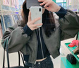 CHUU純色多口袋外套女2025夏季新品設計感側(cè)拉鏈出游長袖短款上衣 中度灰 均碼 曬單實拍圖
