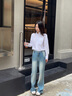 Calvin KleinJeans春秋女士純棉商務(wù)休閑通勤布標ck寬松職場白色襯衫J224436 YAF-月光白 XS 曬單實拍圖
