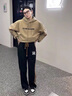 MR-90官方潮牌休閑褲男女款夏季冰絲薄款寬松束腳褲百搭長(zhǎng)褲大碼褲子男 2212A束腳#黑色 XL （建議135-155斤） 曬單實(shí)拍圖