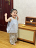 幼歌（YOUGE）夏季新款純棉甜美小兔吊帶衫清涼透氣女寶寶防蚊褲套裝 藍(lán)色吊帶 90 cm 曬單實(shí)拍圖
