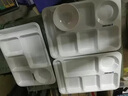 A5分格快餐盤可進(jìn)消毒柜餐盤學(xué)校食堂打菜餐盤多格六格餐盤自助餐 加厚A5白色六格餐盤 曬單實(shí)拍圖