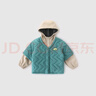 巴厘小豬兒童棉服冬季2024新款男童棉衣假兩件連帽棉襖女寶寶秋冬夾棉外套 柚黃 90 cm 曬單實(shí)拍圖