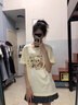 真維斯（JEANSWEST）純棉t恤女夏季新款純棉寬松休閑百搭洋氣小眾半袖打底短袖上衣女 米色 奶茶的浪漫 L 曬單實(shí)拍圖